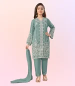 Aqua Elegance Embroidered Kurta Set