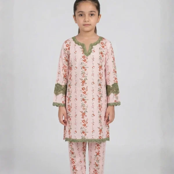 Blush Floral Kids Kurta Set