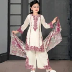 Ivory Rose Embroidered Kids Kurta Set