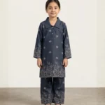 Midnight Blue Floral Kids Kurta Set