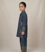 Royal Indigo Embroidered Kids Kurta Set