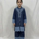 Indigo Lace Detail Kids Kurta Set