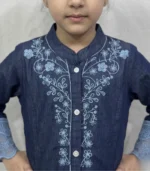 Indigo Lace Detail Kids Kurta Set