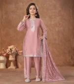 Rose Mist Embroidered Kurta Set