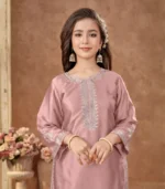 Rose Mist Embroidered Kurta Set - Image 4
