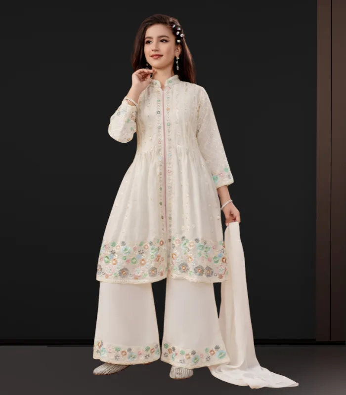 White Blossom Kurti Set